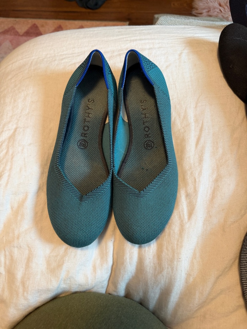 Rothy's Teal Mesh Ballet Flats